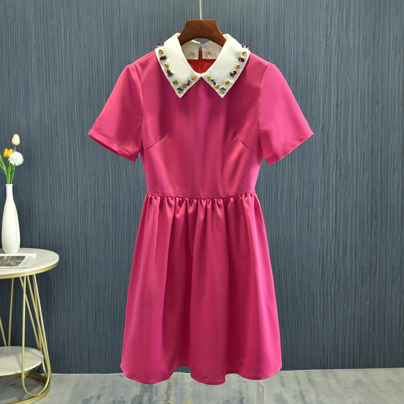 法式高档小众中长裙翻领夏季连衣裙气质高级南油高端女装批发货源