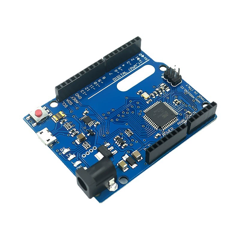 Плата разработки Leonardo R3 atmega32U4, с синим кабелем данных