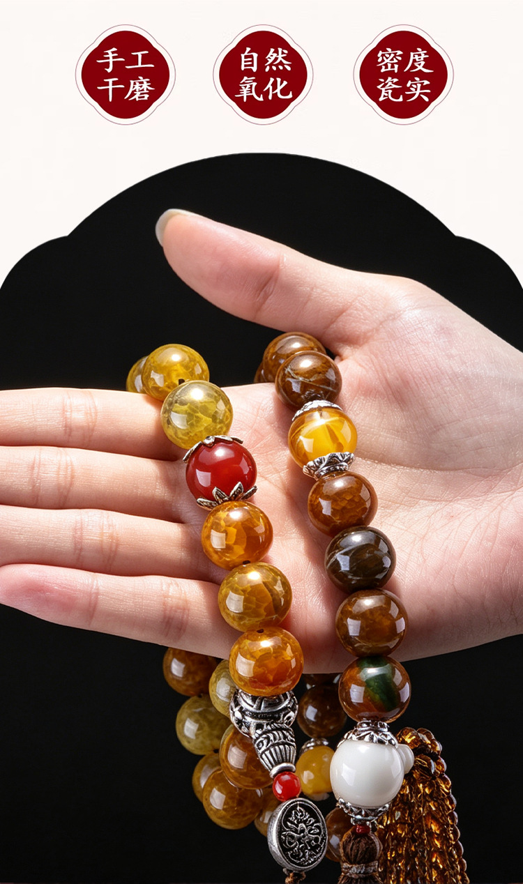 Car Gear Bead Dragon Pattern Stone Agate Buddha Bead Pendant Car Interior Decoration Hanging Ornament Car Decoration Gear Bead
