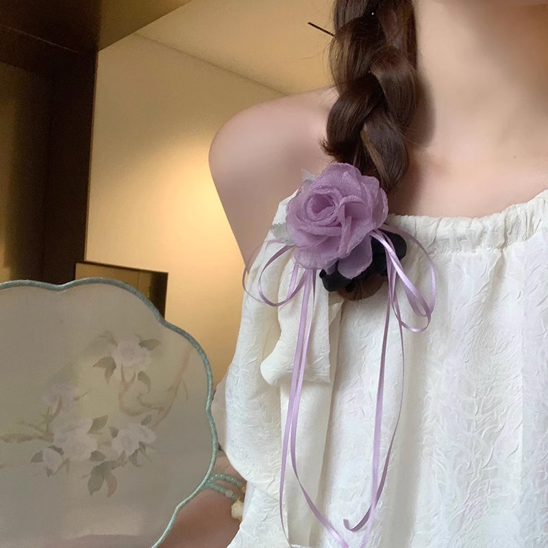 Nuevo anillo de cabello de flores chinas, cordón de cabello, cordón de cabello, ropa de estilo antiguo, adornos de cabello de flores, tocado de alta calidad.