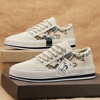 Leisure men's shoes 2024 new spring and summer trendy board shoes for men's flat bottomed trendy shoes, youth student cloth shoes, low cut