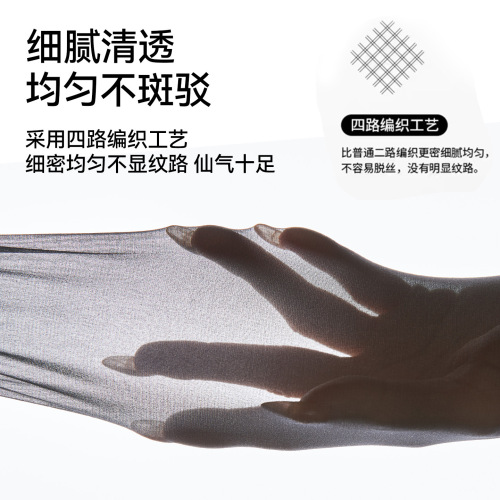 Bonaes black silk stockings for women, anti-snag, durable, sexy 0D high transparency ultra-thin tights, luxurious, elongated black silk