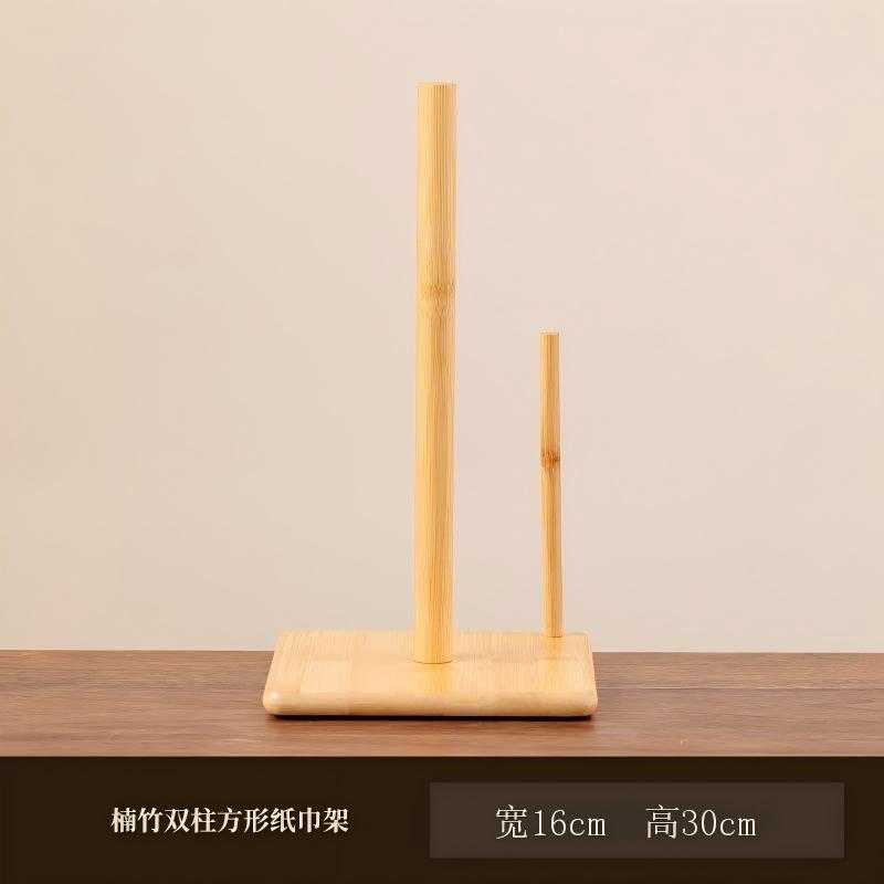 cocina bambú toallitas estante de papel sin perforación estante de papel de servilletas estante de plantas vertical perezosas toallitas estante de almacenamiento redondo