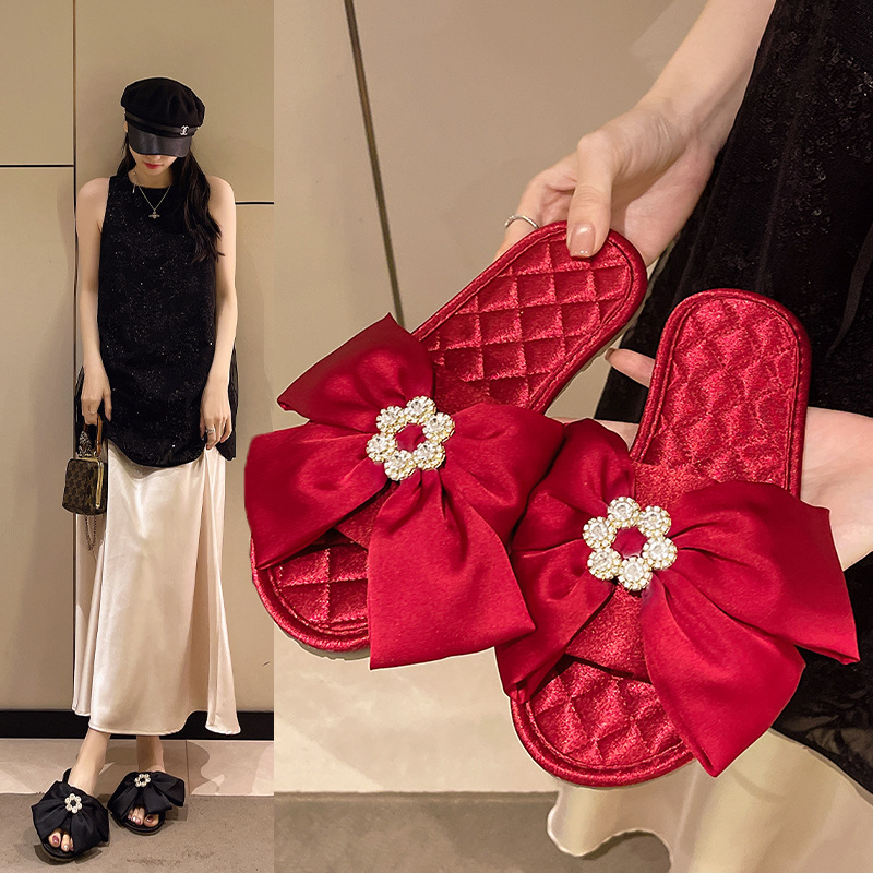 한국식 모리 스타일 플랫 슬리퍼 여성 여름 홈 배설물 부드러운 바닥 샌들과 슬리퍼 아우터웨어 비치 미끄럼 방지 슬리퍼