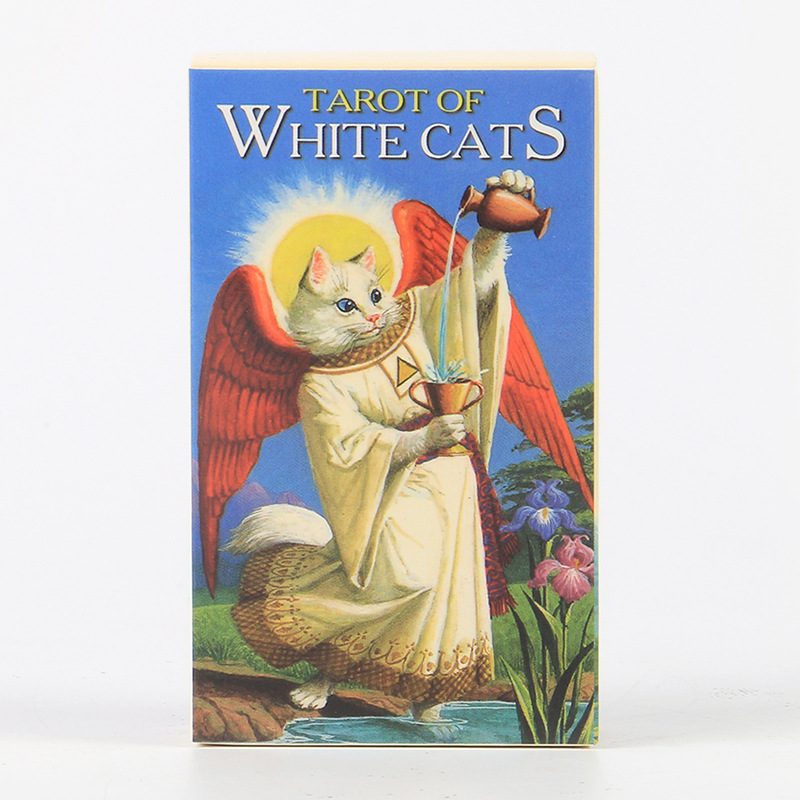 Cross-Border Hot Item White Cat Tarot Oracle Board Game Cards_voghion.com