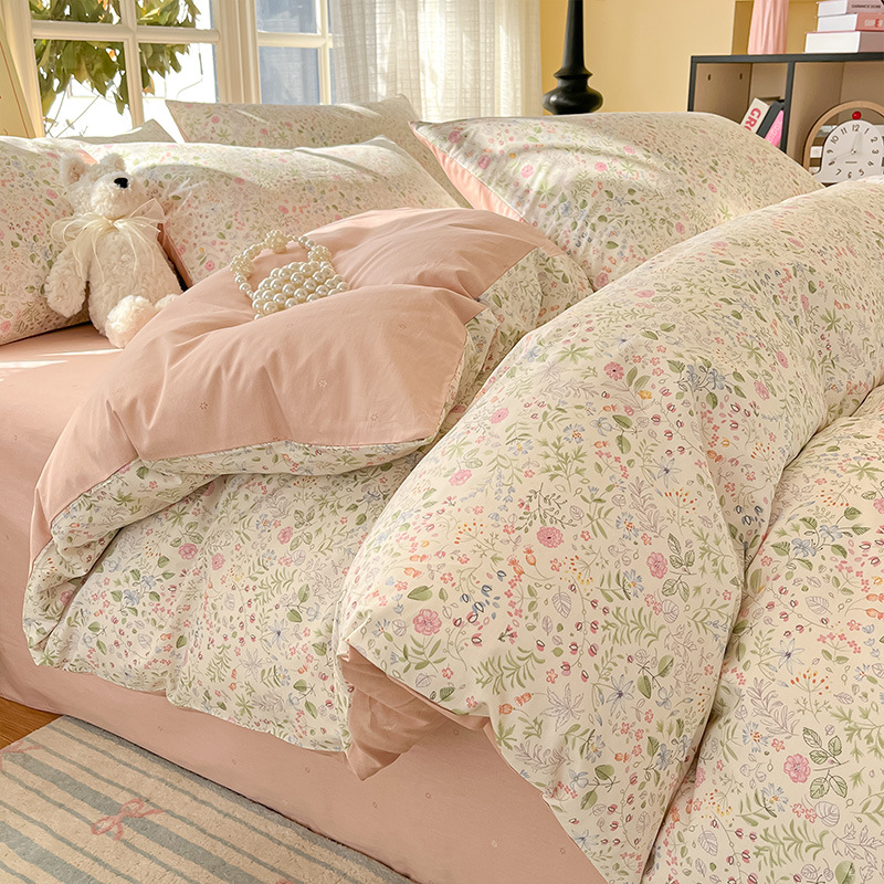Fragancia floral de larga duración (¡recomendado!) / Juego de sábanas de 1,2 m de tres piezas [funda de edredón 150*200cm sábana de cama 180*230cm funda de almohada 48*74cm * 1]