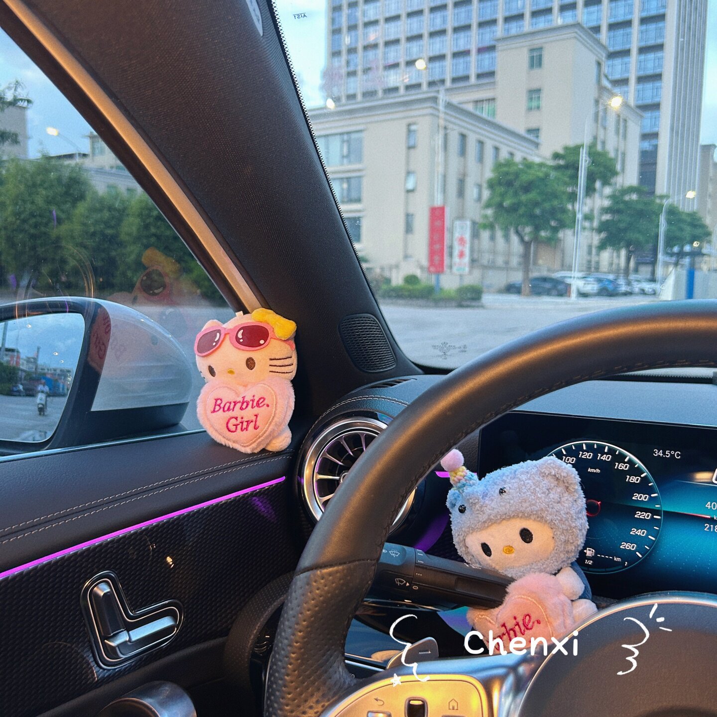 Cute Car Dashboard Ornaments, Plush Dolls for the Car Interior, Wiper and Turn Signal Decorations for Girls
