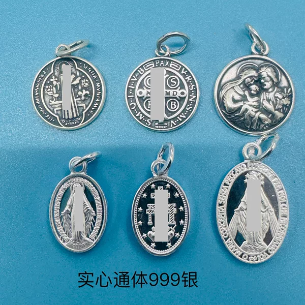 Cross-Border Silver Jewelry Pure Silver Pendant with Vintage-Style Western Character Design