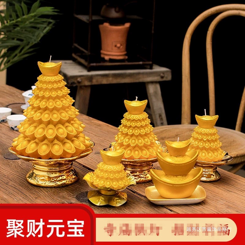 Предметы из золотого слитка для молитв и молитв богу богатства, фонарики лотоса, свечи, свечи лотоса, масло, производитель товаров для дома на день рождения, день рождения с маслом.