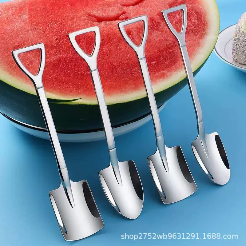 Арбузная ложка производитель оптовая креативная ложка мороженого ложка ретро лопата ложка из нержавеющей стали арбуз ложка