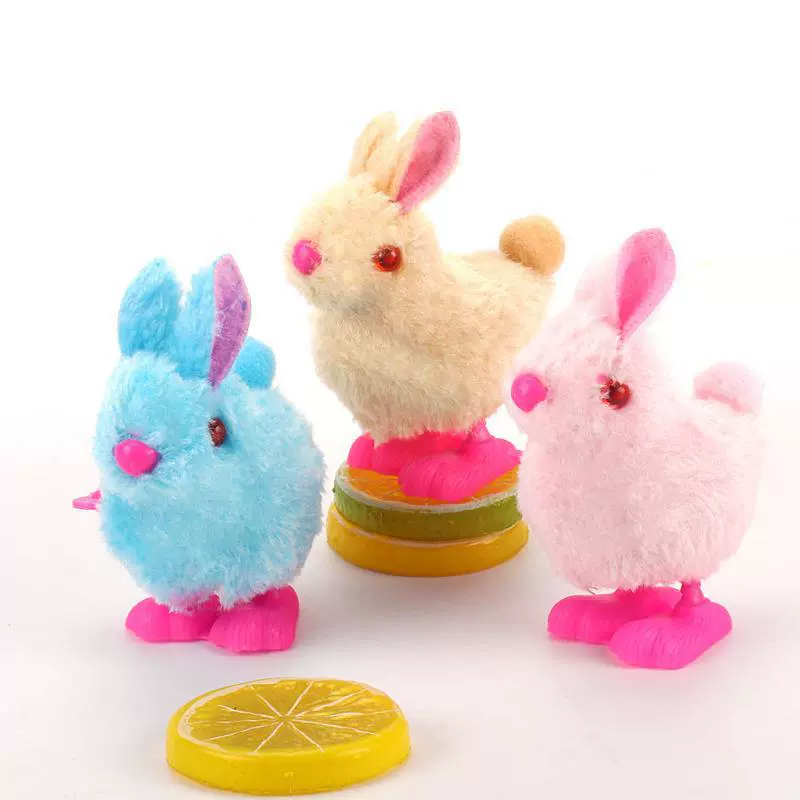 Заводная игрушка-плюшевый кролик для прыжков, игрушка