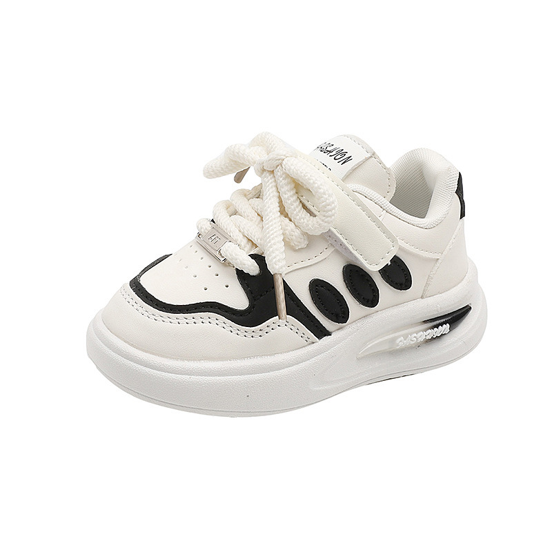 Barnens vita portvinsiga vår- och höstskor, ofta oledade, klockor, anti-läpp-löpskor i läder för pojkar och pojkar._voghion.com