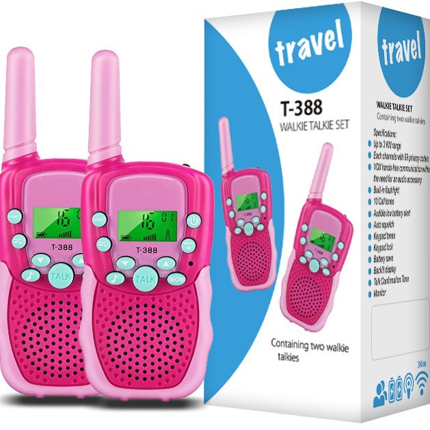 Spot Amazon producto transfronterizo T388 walkie-talkie para niños, walkie-talkie de juguete, teléfono inalámbrico de mano, se puede pedir LOGO