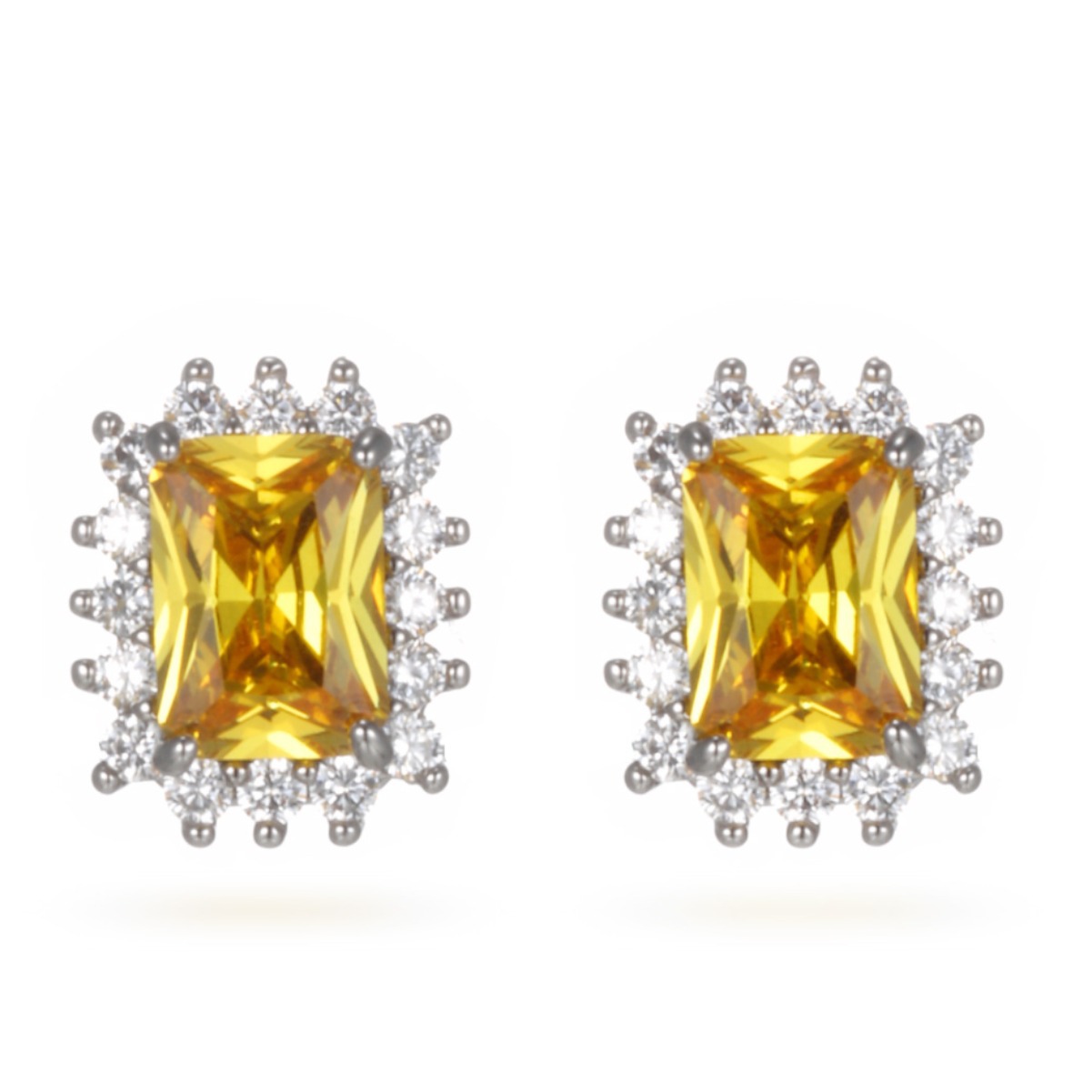 Xu Ping piedra preciosa artificial esmeralda Pendientes cuadrados Retro Europa y América Moda transfronteriza Pendientes dorados Joyería de temperamento Mujer