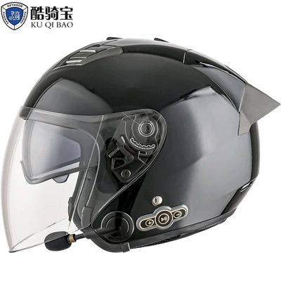 Motosiklet kaskı (dəbilqə) — Helmet Helmet Cross Border - bright-black-double-lens-gray-tail-m