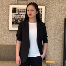 2023秋女士经典简约商务休闲小西装简约纯色百搭单西西服外套女