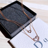 Fashionable design necklace, short chain for key bag  heart shaped, accessory, city style