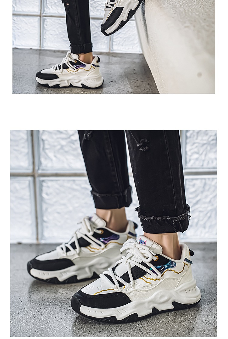 2024 herfst nieuwe lage top dikke zool vader trendy student leren gezicht niche casual sport herenschoenen_voghion.com