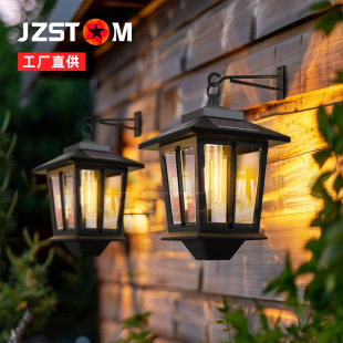 Solar Retro Wall Lamp Chinese Die Casting Aluminum Outdoor Waterproof Outdoor Super Bright Decorative Light Atmosphere Lamp Garden Lamp
