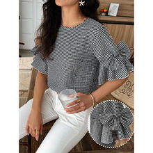 K 28384 Plus Size Vintage Crew Neck Shirt ���븴��Բ�����