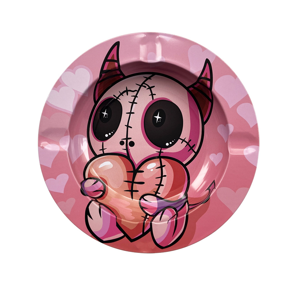 Ventas transfronterizas en caliente de cenicero de hojalata pequeña bandeja de paja despierta plato de cigarrillos cenicero una variedad de patrones de consulta al cliente