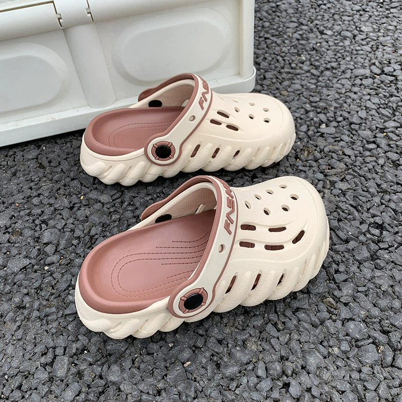 Детские тапочки-сабо из ЭВА с амортизацией, нескользящие, износостойкие, двухцветные сандалии с закрытым носком для мальчиков и девочек.