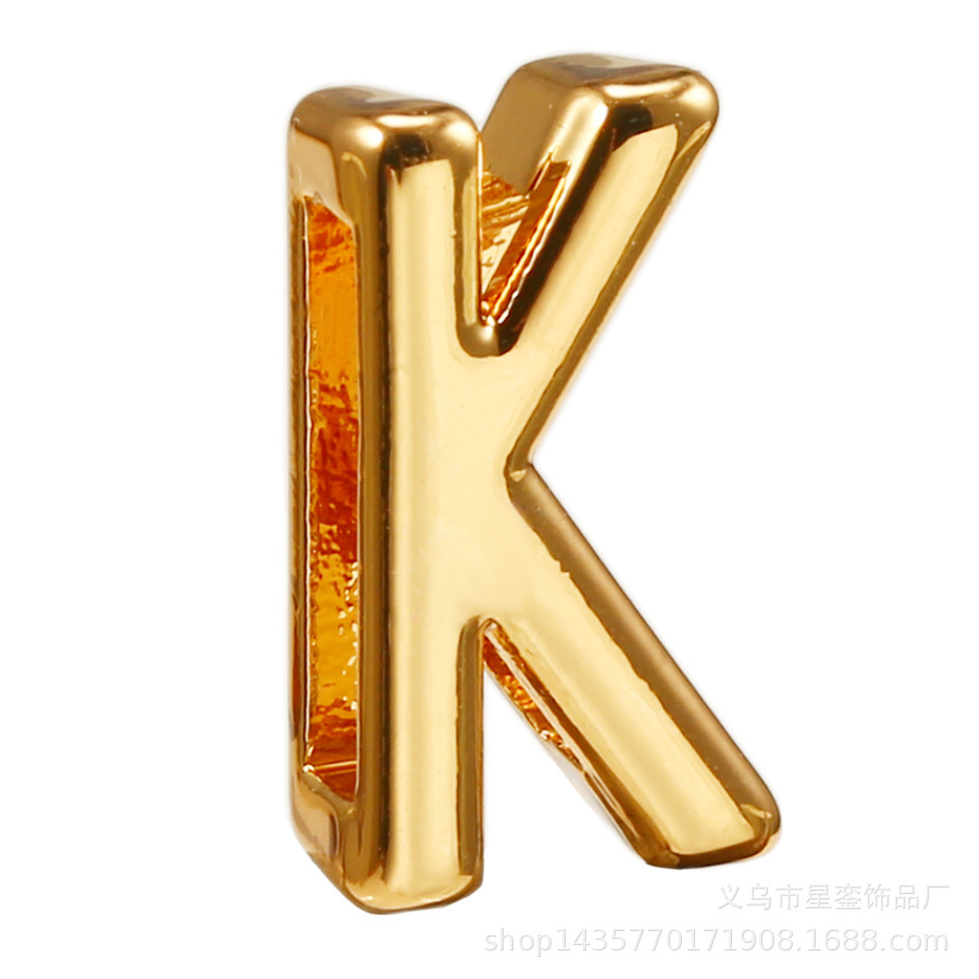 2*10mm長方形の穴の金色のアルファベットのビーズのネットの身の回りの腕時計のブレスレットのdiyの名前のばらの部品