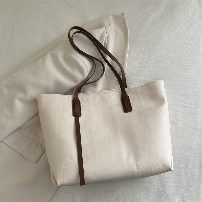 Bolso de gran capacidad para mujeres 2024 nuevo bolso de mano de textura retro bolso de hombro de viaje de mujer bolsa de oficina