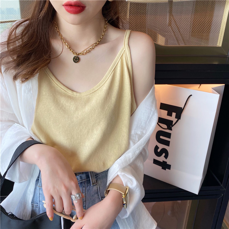 Women's Summer Sling Cotton Base Vest Covering Paramilis Black Ice Silk Loose White Cotton and Linen Top Women's Summer Sling Cotton Base Vest Covering Paramilis Black Ice Silk Loose White Cotton and Linen Top