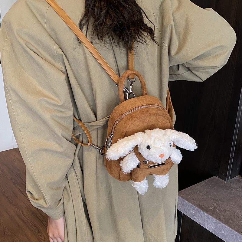 Caricatura encantadora mochila de peluche conejo viaje ligero mochila para niños y niñas nueva mochila para niños de comercio exterior