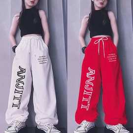 嘻哈街舞炸街运动休闲长裤女童中大童hiphop潮牌跳舞演出束脚卫裤