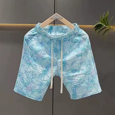 Graffiti Full Print Ice Silk Quick-drying Shorts Men's 2023 New Summer Thin American Style Loose Casual Beach Pants