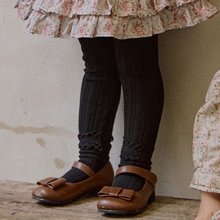 2024 Spring New Arrival Strawberry Pattern Korean Children's Girls' Lace-Trimmed Dark Pattern Elastic Comfortable Leggings