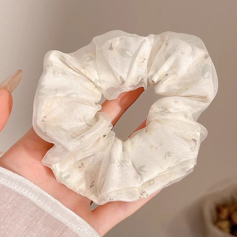 2026 nuevo estilo coreano super grande anillo de pelo intestino grande niñas de alto nivel de sensación de cabello de flores cuerdas de cabello de cordón de goma adornos para el cabello