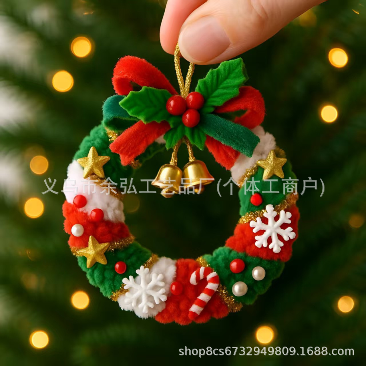跨境新品Hand-Knitted Christmas Ornaments圣诞钩织挂件装饰用品-阿里巴巴