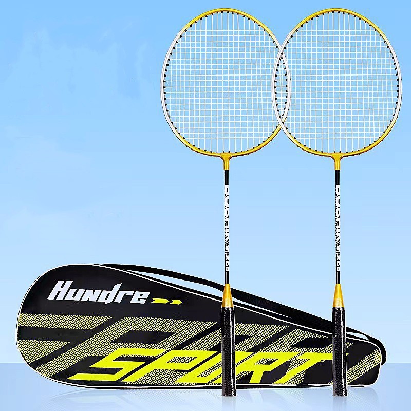 Badminton Rackets 205 Black Gold 2-Piece Set Adult Alloy Split Rackets for Entertainment Practice Wholesale Factory Supply Wholesale