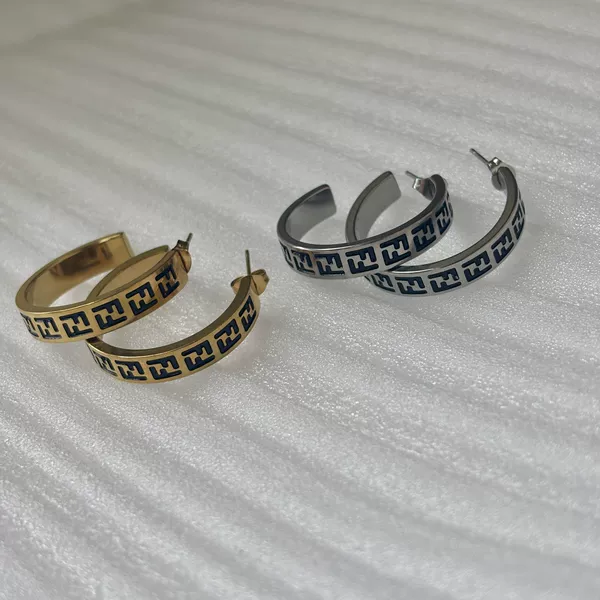 Classic Letter F Earrings for Women, Stylish and Trendy, Versatile with a High-End Feel, Stainless Steel Hoop Earrings