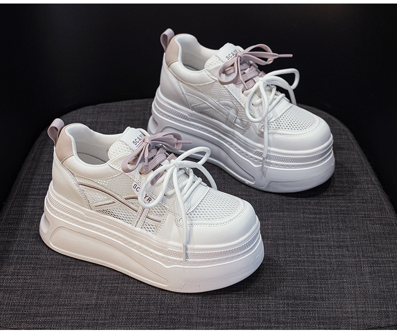 Giày sneaker nữ đế dày tăng chiều cao phong cách thể thao nhẹ — Tím 5057, Mơ 5057 chi tiết 20