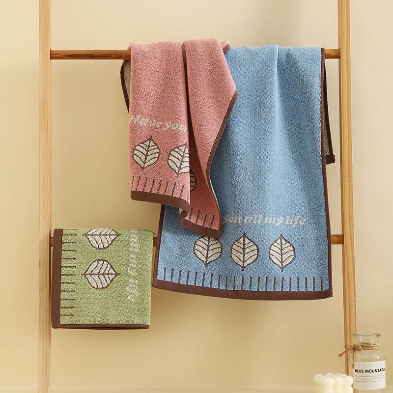 Towel Cotton Class A Household Cotton Wholesale Thickened Yarn-dyed Jacquard Cute Cartoon Absorbent Face Towel Adult