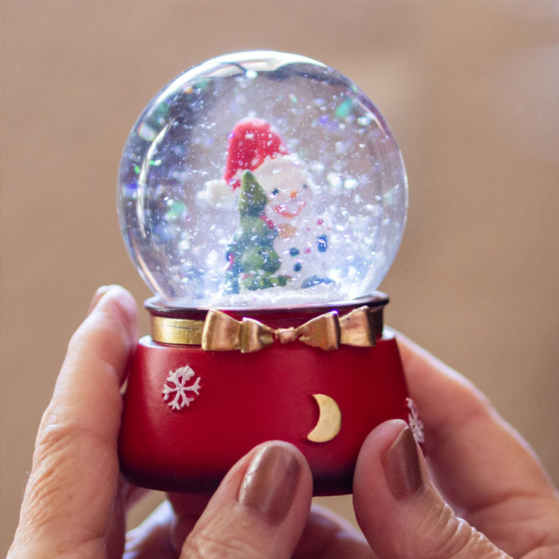 Muñeca de Navidad transfronteriza bola de cristal luminosa decoración decoración de resina bola de cristal luminosa navidad decoración Santa Claus
