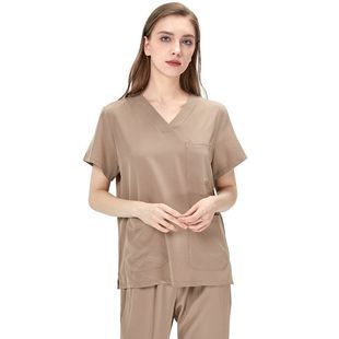 Miruman Quick-Drying Hand-Washing Surgical Gown Elastic Women's Short-Sleeved Operating Room Work Clothes Doctor Scrub Suit Long-Sleeved
