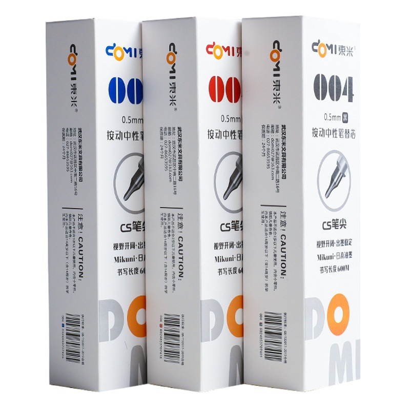 Dongmi's New Product 004Cs Pen Tip Push Refill 0.5mm Black Red and Blue Push Pen Universal Refill