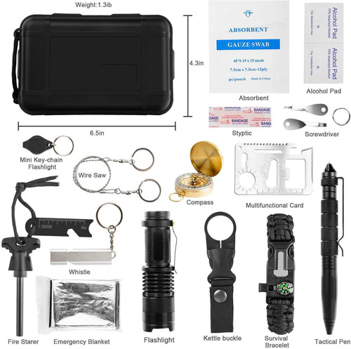 Vehicle equipment, adventure survival tool set, multi-functional wilderness survival first aid box, outdoor emergency supplies