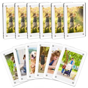 Explosions acrylic refrigerator magnetic photo frame transparent double-sided mini magnetic 3 inch photo 2.36*3.54 inches