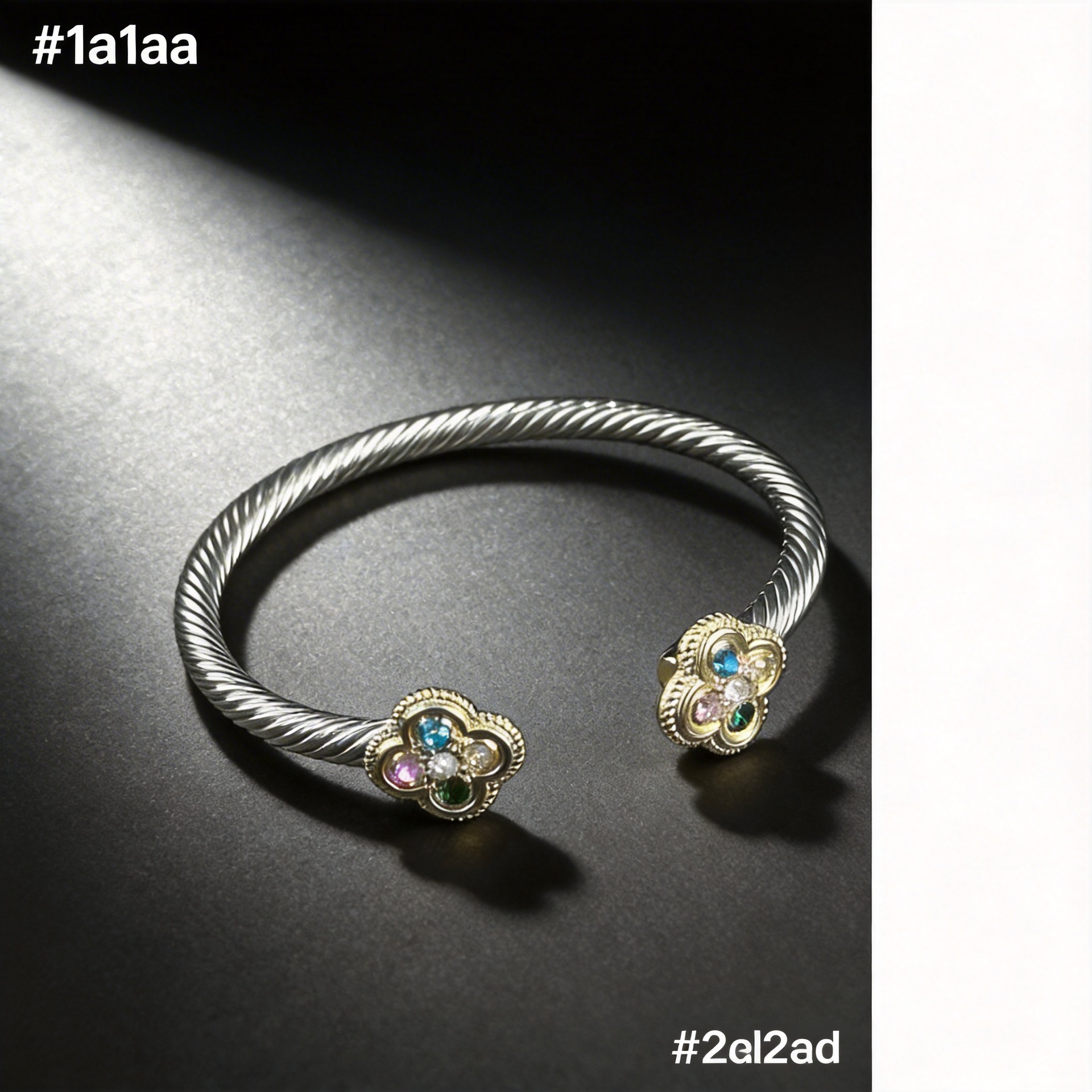 Alta calidad de cuatro hojas joyas pareja arco ligero lujo pulsera anillo al por mayor pulseras de cerámica Vinstyle