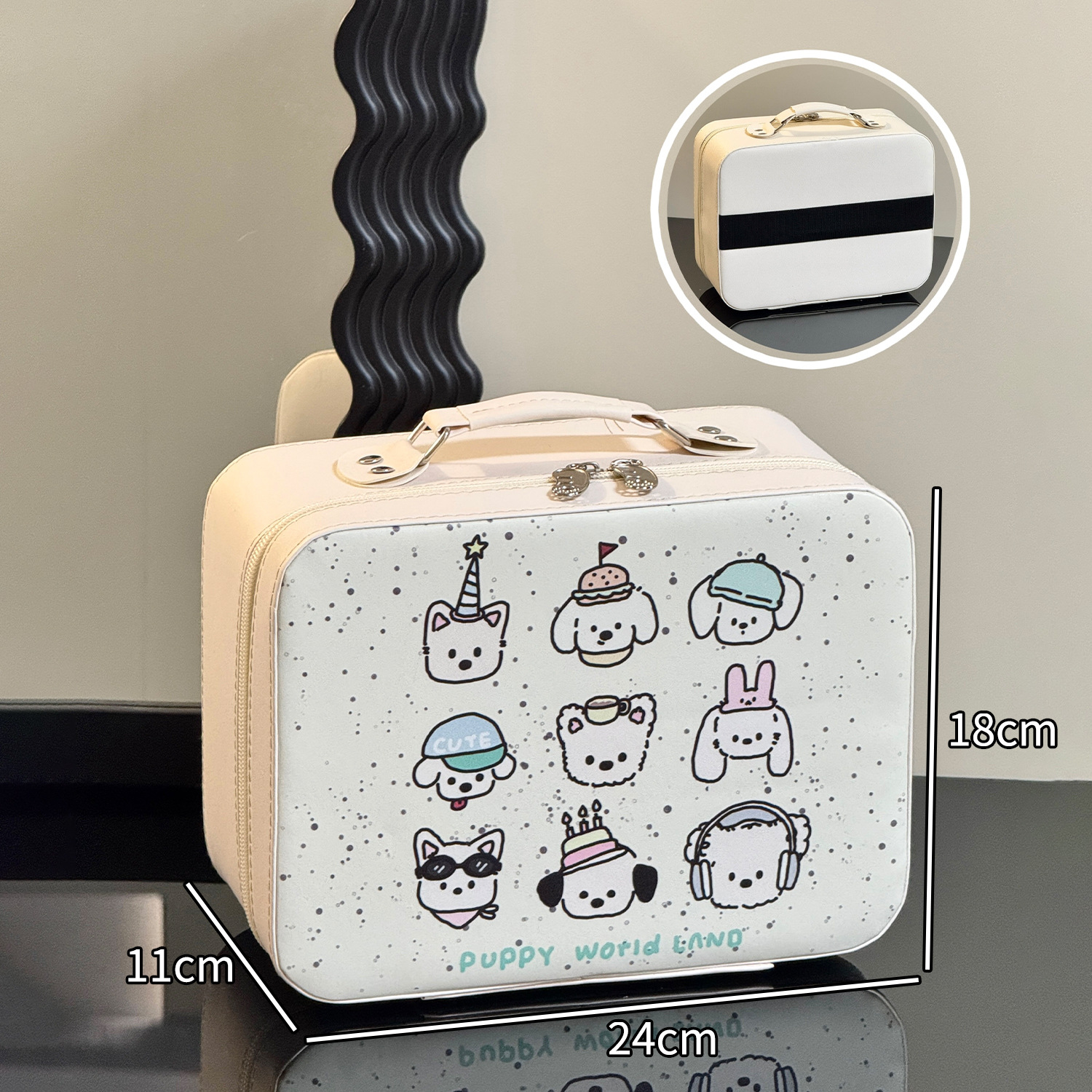 Maleta de maquillaje Pu maleta de maquillaje de gran capacidad mujer maleta de espejo portátil 2025 nueva maleta de viaje