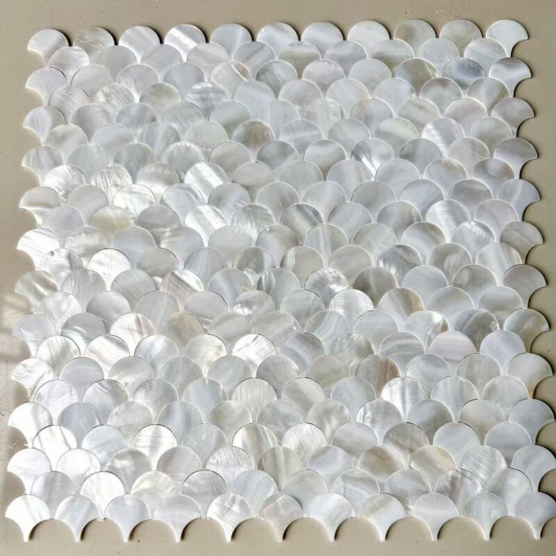 Fan-Shaped Natural Shell Mosaic Tiles for Bathroom, Living Room, Entrance, Mother-Of-Pearl Background Wall Tiles, Wall Stickers, Interior Wall Fan-Shaped Natural Shell Mosaic Tiles for Bathroom, Living Room, Entrance, Mother-Of-Pearl Background Wall Tiles, Wall Stickers, Interior Wall