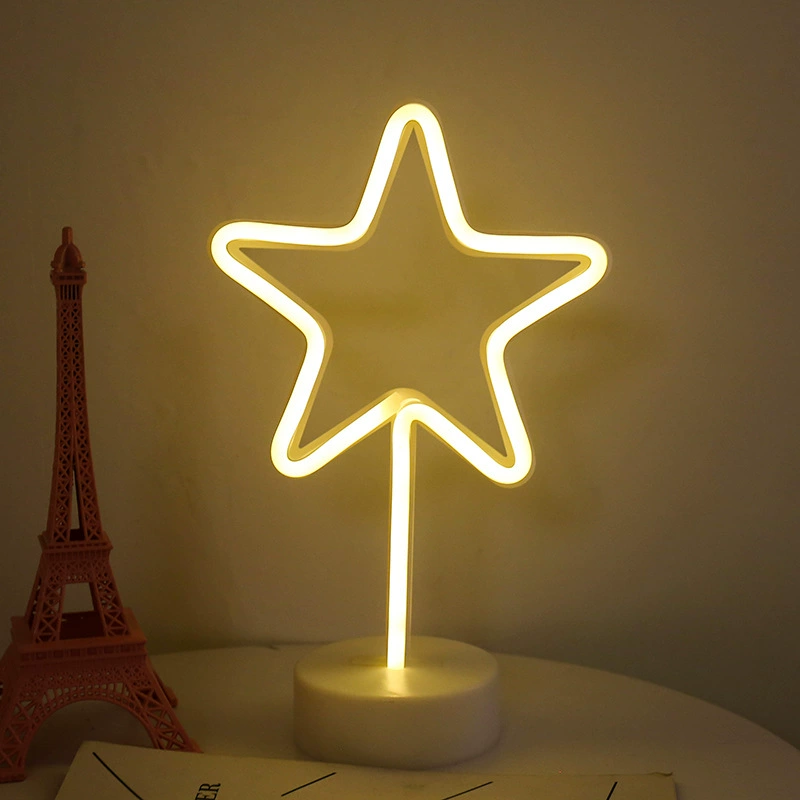 Неоновая LED‑лампа‑фигура для декора, разные формы (единорог, сердце, ёлка), 220 В, атмосферная