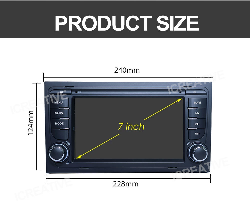 Suitable for 7inch Audi A4 Android Car Gps High-Definition Screen Mp5 Bluetooth Navigation All-In-One Carplay