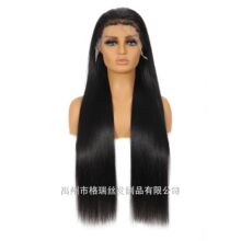 真人发假发头套13×4 Lace Wig蕾丝头套半手织顺发Human Hair跨境